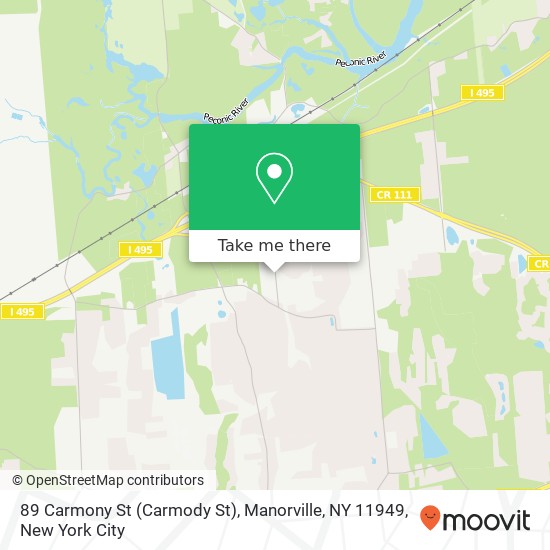 89 Carmony St (Carmody St), Manorville, NY 11949 map