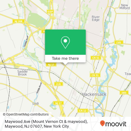 Mapa de Maywood Ave (Mount Vernon Ct & maywood), Maywood, NJ 07607