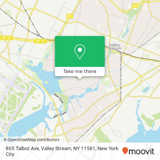 Mapa de 805 Talbot Ave, Valley Stream, NY 11581