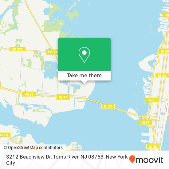 Mapa de 3212 Beachview Dr, Toms River, NJ 08753