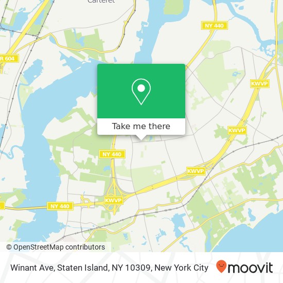 Mapa de Winant Ave, Staten Island, NY 10309