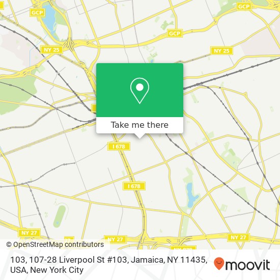 Mapa de 103, 107-28 Liverpool St #103, Jamaica, NY 11435, USA