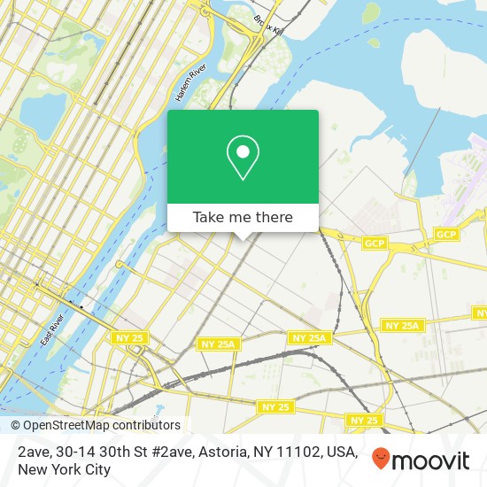 Mapa de 2ave, 30-14 30th St #2ave, Astoria, NY 11102, USA
