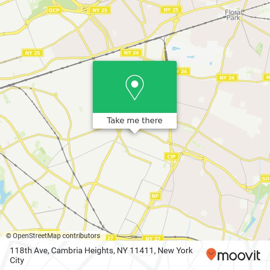 Mapa de 118th Ave, Cambria Heights, NY 11411