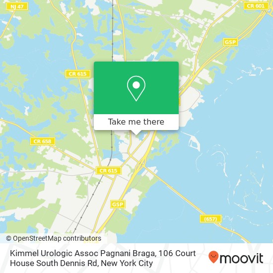 Mapa de Kimmel Urologic Assoc Pagnani Braga, 106 Court House South Dennis Rd
