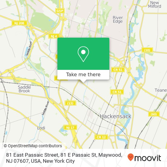 Mapa de 81 East Passaic Street, 81 E Passaic St, Maywood, NJ 07607, USA