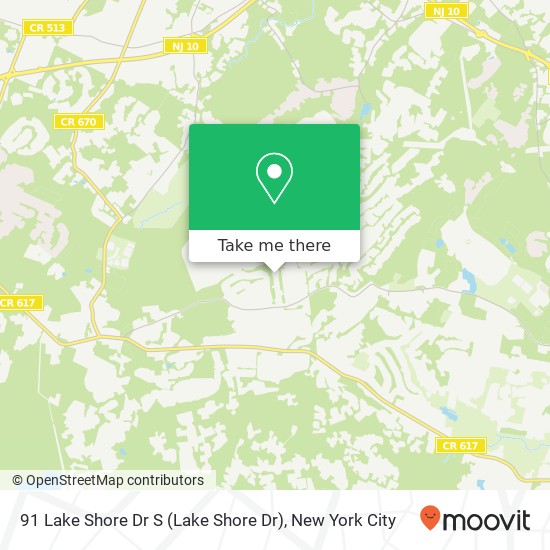 Mapa de 91 Lake Shore Dr S (Lake Shore Dr), Randolph, NJ 07869