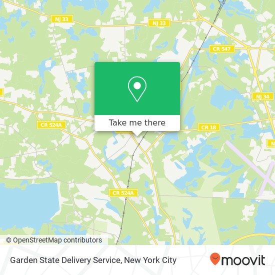 Mapa de Garden State Delivery Service, 50 Main St