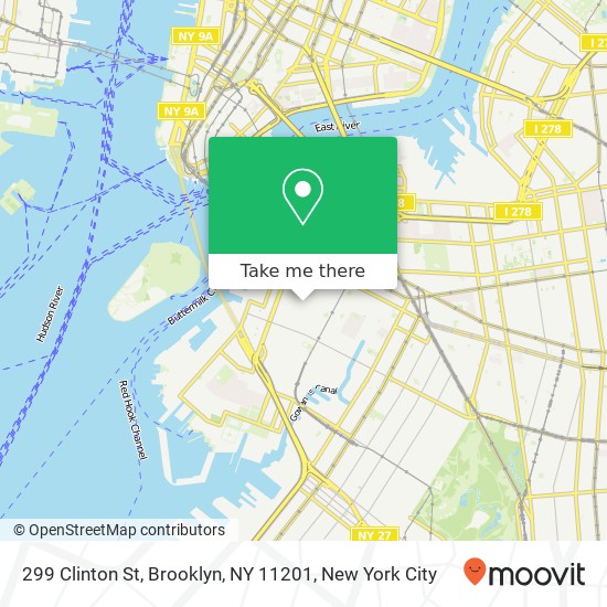 Mapa de 299 Clinton St, Brooklyn, NY 11201