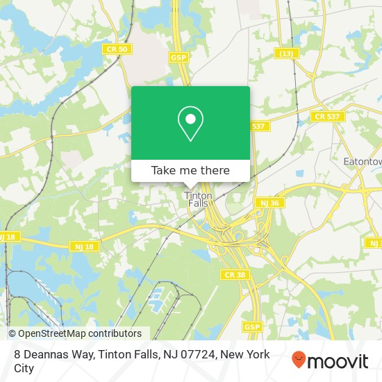 8 Deannas Way, Tinton Falls, NJ 07724 map