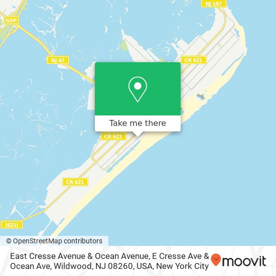 East Cresse Avenue & Ocean Avenue, E Cresse Ave & Ocean Ave, Wildwood, NJ 08260, USA map