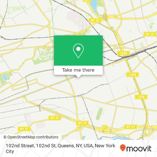 Mapa de 102nd Street, 102nd St, Queens, NY, USA