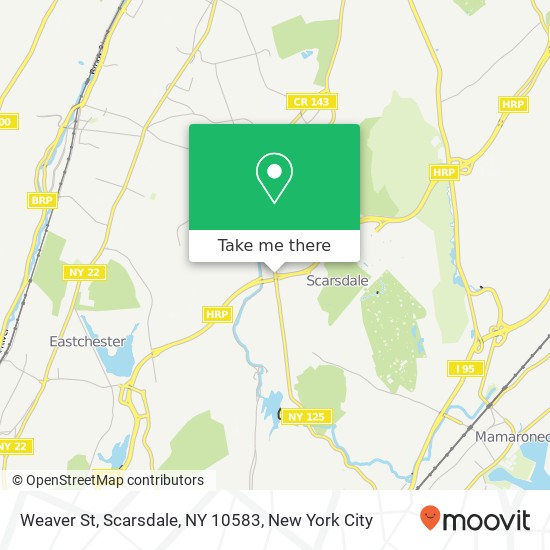 Mapa de Weaver St, Scarsdale, NY 10583