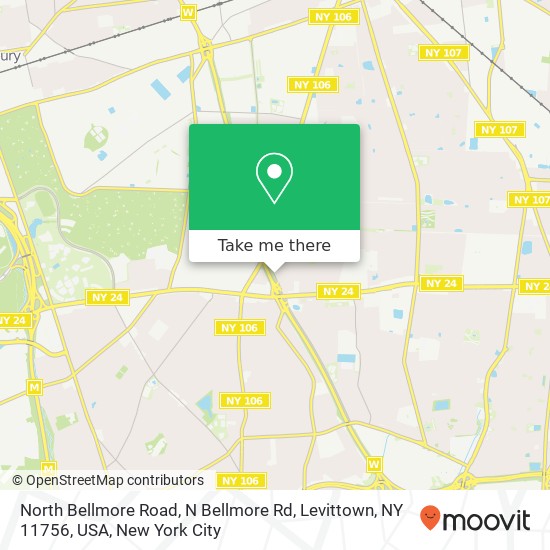 North Bellmore Road, N Bellmore Rd, Levittown, NY 11756, USA map