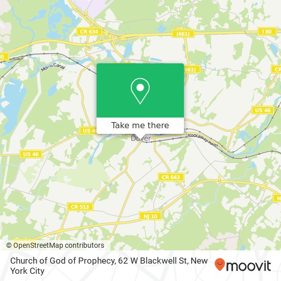 Mapa de Church of God of Prophecy, 62 W Blackwell St