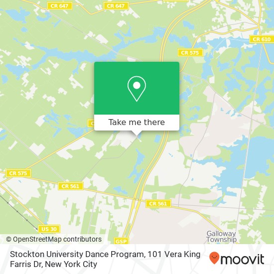 Mapa de Stockton University Dance Program, 101 Vera King Farris Dr