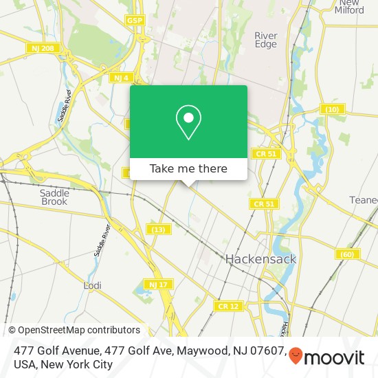 477 Golf Avenue, 477 Golf Ave, Maywood, NJ 07607, USA map