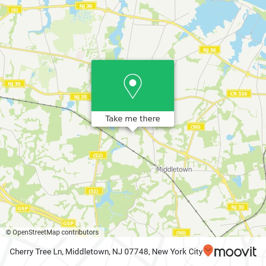 Mapa de Cherry Tree Ln, Middletown, NJ 07748