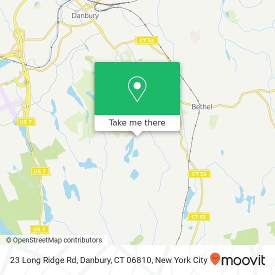 Mapa de 23 Long Ridge Rd, Danbury, CT 06810