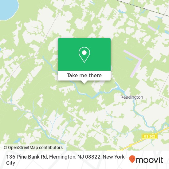 Mapa de 136 Pine Bank Rd, Flemington, NJ 08822