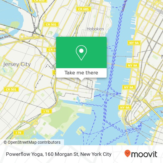 Mapa de Powerflow Yoga, 160 Morgan St