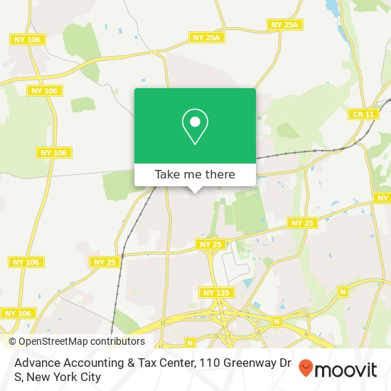 Mapa de Advance Accounting & Tax Center, 110 Greenway Dr S