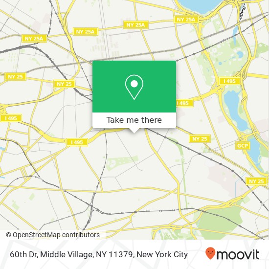 Mapa de 60th Dr, Middle Village, NY 11379