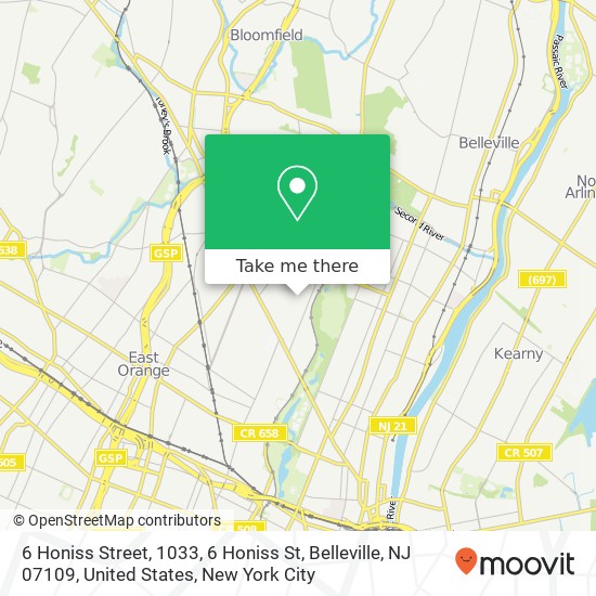 6 Honiss Street, 1033, 6 Honiss St, Belleville, NJ 07109, United States map