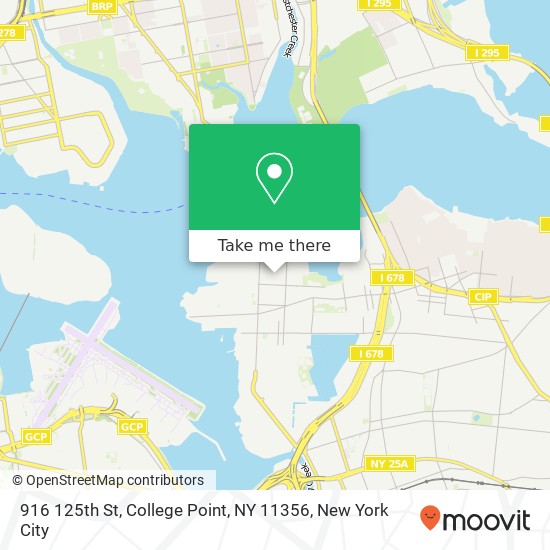 Mapa de 916 125th St, College Point, NY 11356