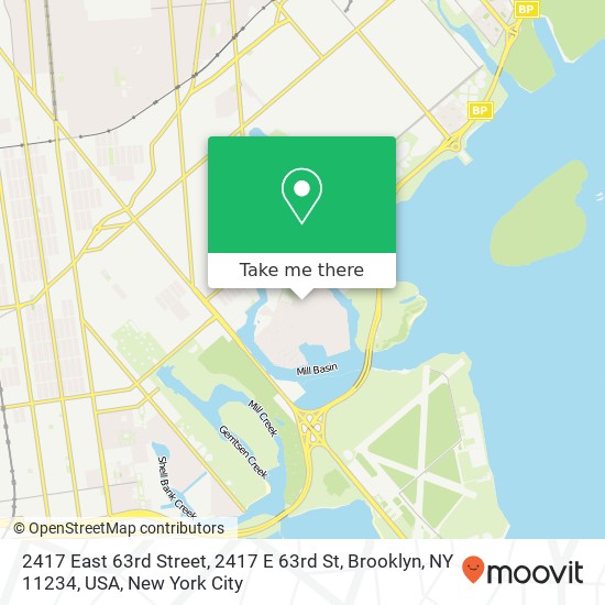 Mapa de 2417 East 63rd Street, 2417 E 63rd St, Brooklyn, NY 11234, USA