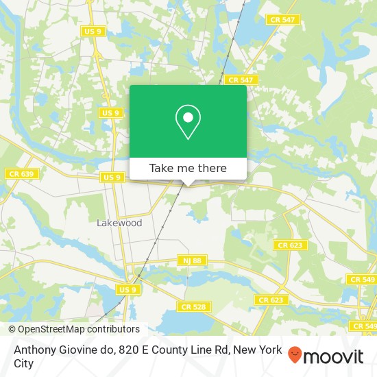 Anthony Giovine do, 820 E County Line Rd map