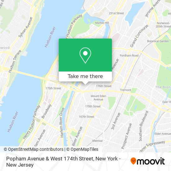 Popham Avenue & West 174th Street map