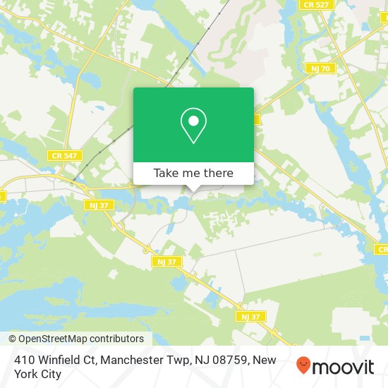 Mapa de 410 Winfield Ct, Manchester Twp, NJ 08759
