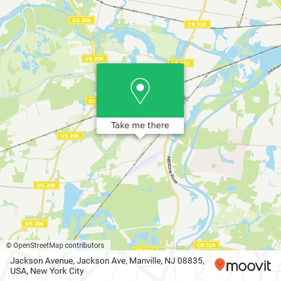 Mapa de Jackson Avenue, Jackson Ave, Manville, NJ 08835, USA