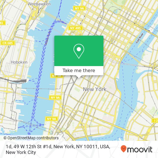 Mapa de 1d, 49 W 12th St #1d, New York, NY 10011, USA