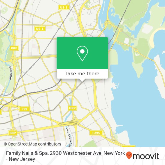 Mapa de Family Nails & Spa, 2930 Westchester Ave