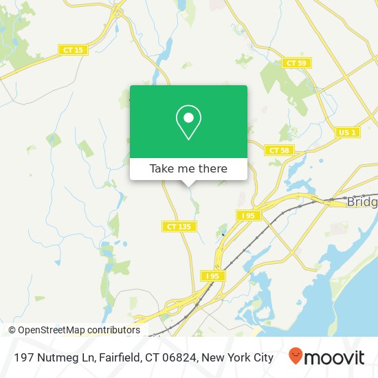 Mapa de 197 Nutmeg Ln, Fairfield, CT 06824