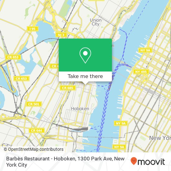 Barbès Restaurant - Hoboken, 1300 Park Ave map
