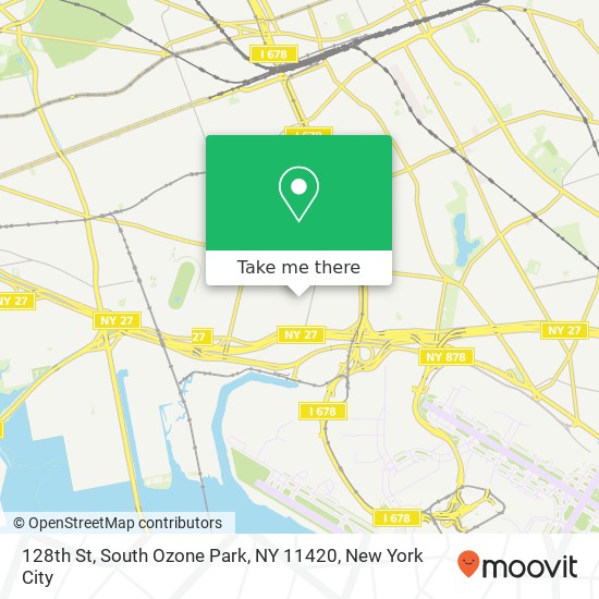 Mapa de 128th St, South Ozone Park, NY 11420