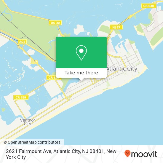 2621 Fairmount Ave, Atlantic City, NJ 08401 map