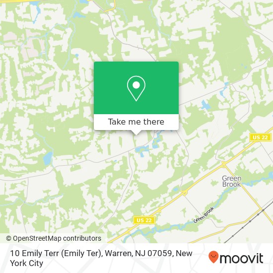 Mapa de 10 Emily Terr (Emily Ter), Warren, NJ 07059