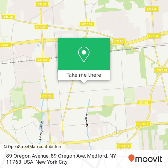 89 Oregon Avenue, 89 Oregon Ave, Medford, NY 11763, USA map