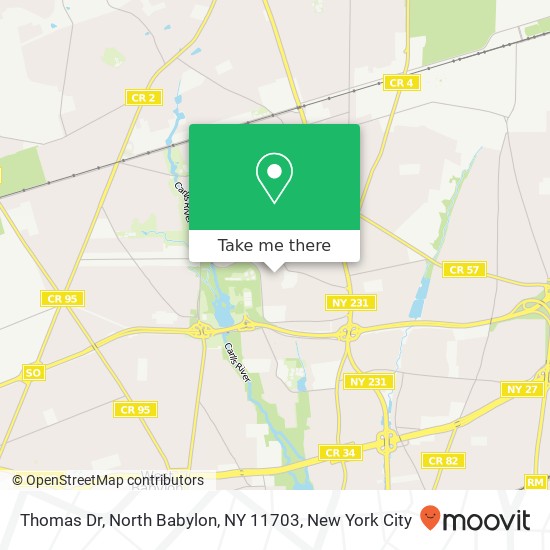 Mapa de Thomas Dr, North Babylon, NY 11703
