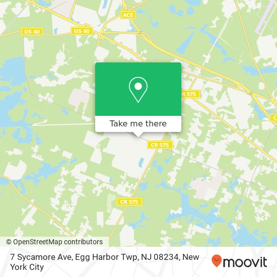 Mapa de 7 Sycamore Ave, Egg Harbor Twp, NJ 08234