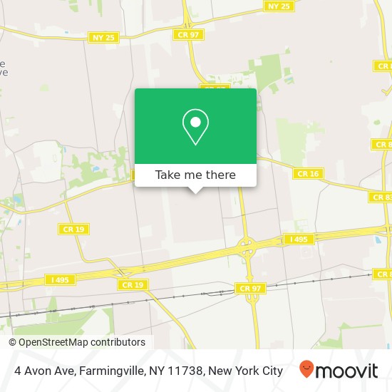 Mapa de 4 Avon Ave, Farmingville, NY 11738