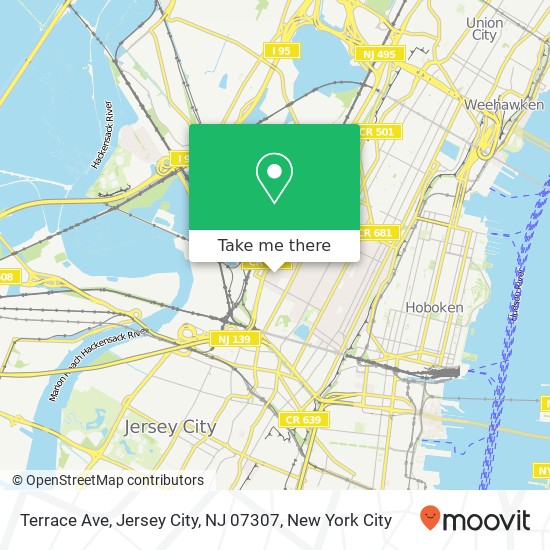 Mapa de Terrace Ave, Jersey City, NJ 07307