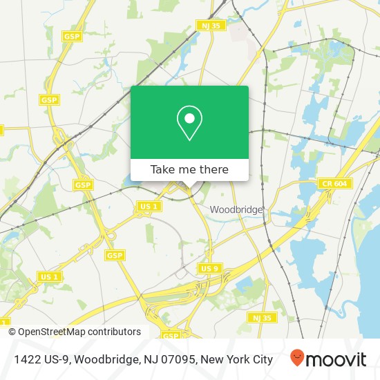 Mapa de 1422 US-9, Woodbridge, NJ 07095