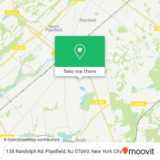 Mapa de 138 Randolph Rd, Plainfield, NJ 07060