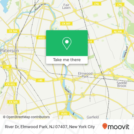 Mapa de River Dr, Elmwood Park, NJ 07407
