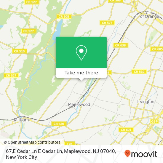 67,E Cedar Ln E Cedar Ln, Maplewood, NJ 07040 map